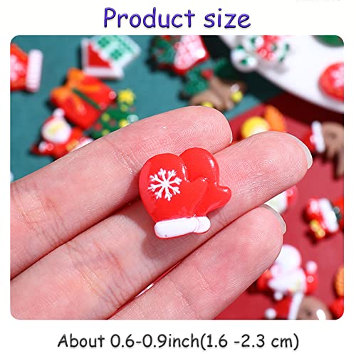 100pcs Christmas Slime Flatback Charms Resin Ornaments for Craft Making B46744