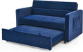 3-in-1 Multi-Functional Convertible Sofa Bed, Comfy Upholstered Sleeper Loveseat Futon Couch Pull, Chaise Lounge with Adjustable Backrest Sofabed, Blue 54.5"