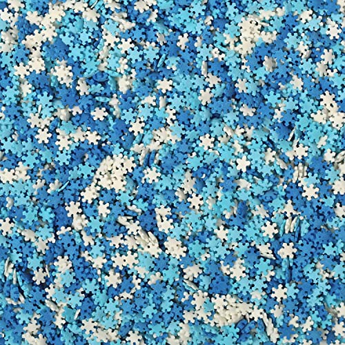 Snowflake Confetti Sprinkles - 1.2 Pounds - Blue & White Jimmies for Baking A6962