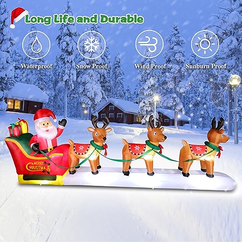 8 FT Christmas Inflatable Santa Claus with Gift Bag and LED Lights for Yard Outdoor Decor M3530