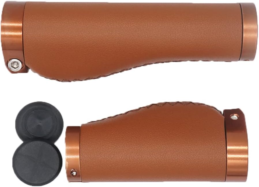 Bike Handle Grips Non-Slip Ergonomic for MTB Road Bike (Brown-C) F509