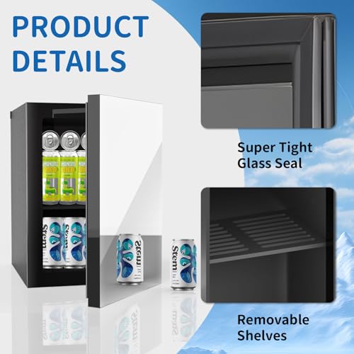 Compact Freestanding Beverage Refrigerator and Skincare Fridge, 0.9 Cu Ft Mini Fridge N768451