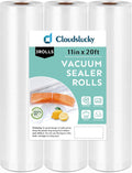 Vacuum Sealer Food Saver Rolls Bag 11"X20' 3Pack, BPA-Free Thick Seal Meal Bags Roll, Commercial Customize Size, Sous Vide Cooking Vacuum Seal Rolls, Meat Cheese Dry Goods