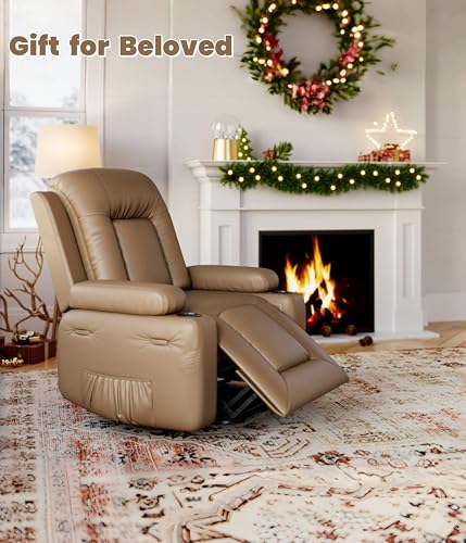 GarveeHome Power Lift Recliner Chair with Heat and Massage, Faux PU, for Elderly I162