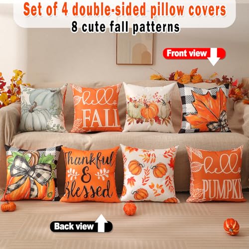 Christmas Pillow Covers 18x18 Set of 4, Double-Sided Print G493315