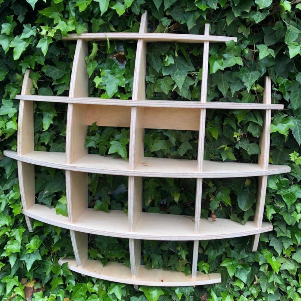 Modular Wooden Wall Shelf with Sphere Bookcase, 48" W x 48" H x 9.5" D V13974