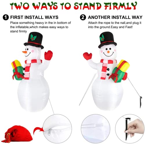 Inflatable Snowman Christmas Decoration with Rotating LED Lights N534