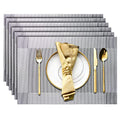 Placemats Set of 6, Table Placemats Heat Resistant Woven Placemats Washable PVC Place Mats Woven Vinyl Placemats Non-Slip Stain Resistant Kitchen Table Placemats Easy to Clean…