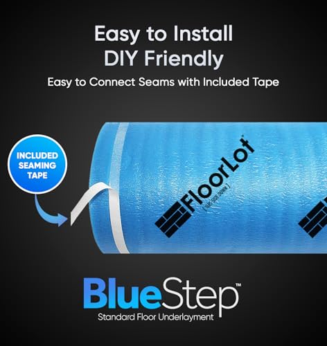BlueStep Underlayment with Moisture Barrier for Laminate and Wood Floors E285095