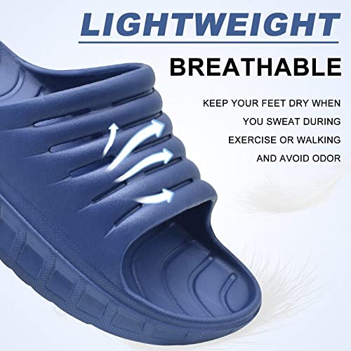 KuaiLu Men's Recovery Sandals Orthotic Cushion Open Toe Sport Slides D332788