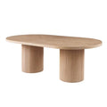 Best Master Furniture Dobby Mid-Century Modern Extendable Oval Wooden Dining Table with Double Pedestal Base, Black