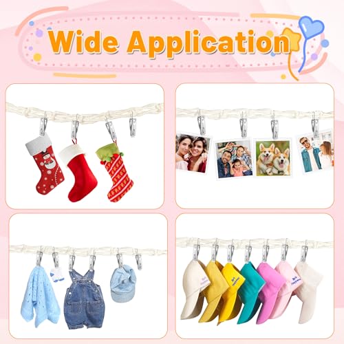 Boho Stuffed Animal Storage Hammock with 40 Metal Clips H369016