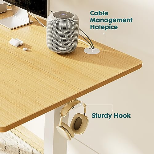 Adjustable Height Electric Standing Desk 55x24 Inch Black W5266