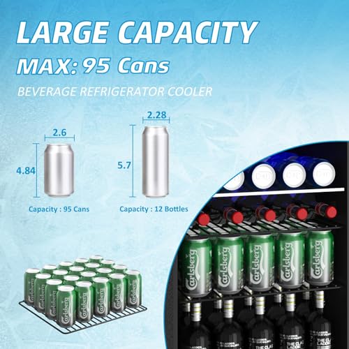 Compact Freestanding Beverage Refrigerator and Skincare Fridge, 0.9 Cu Ft Mini Fridge N768451