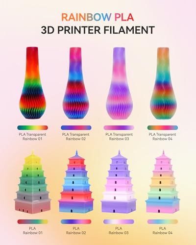 PLA 3D Printer Filament 1.75mm, 8 Spools, 2kg, Multi-Color B3949