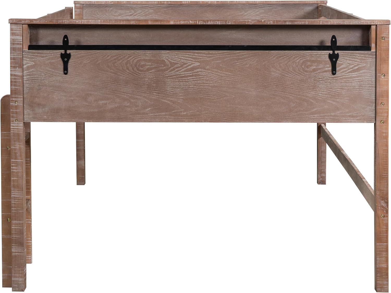 Harper & Bright Designs Twin Size Low Loft Bed for Kids with Storage and Hanging Rack G659488