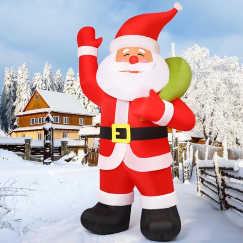 COMIN 9 ft Animated Santa Inflatable Outdoor Christmas Decoration with LEDs P87967