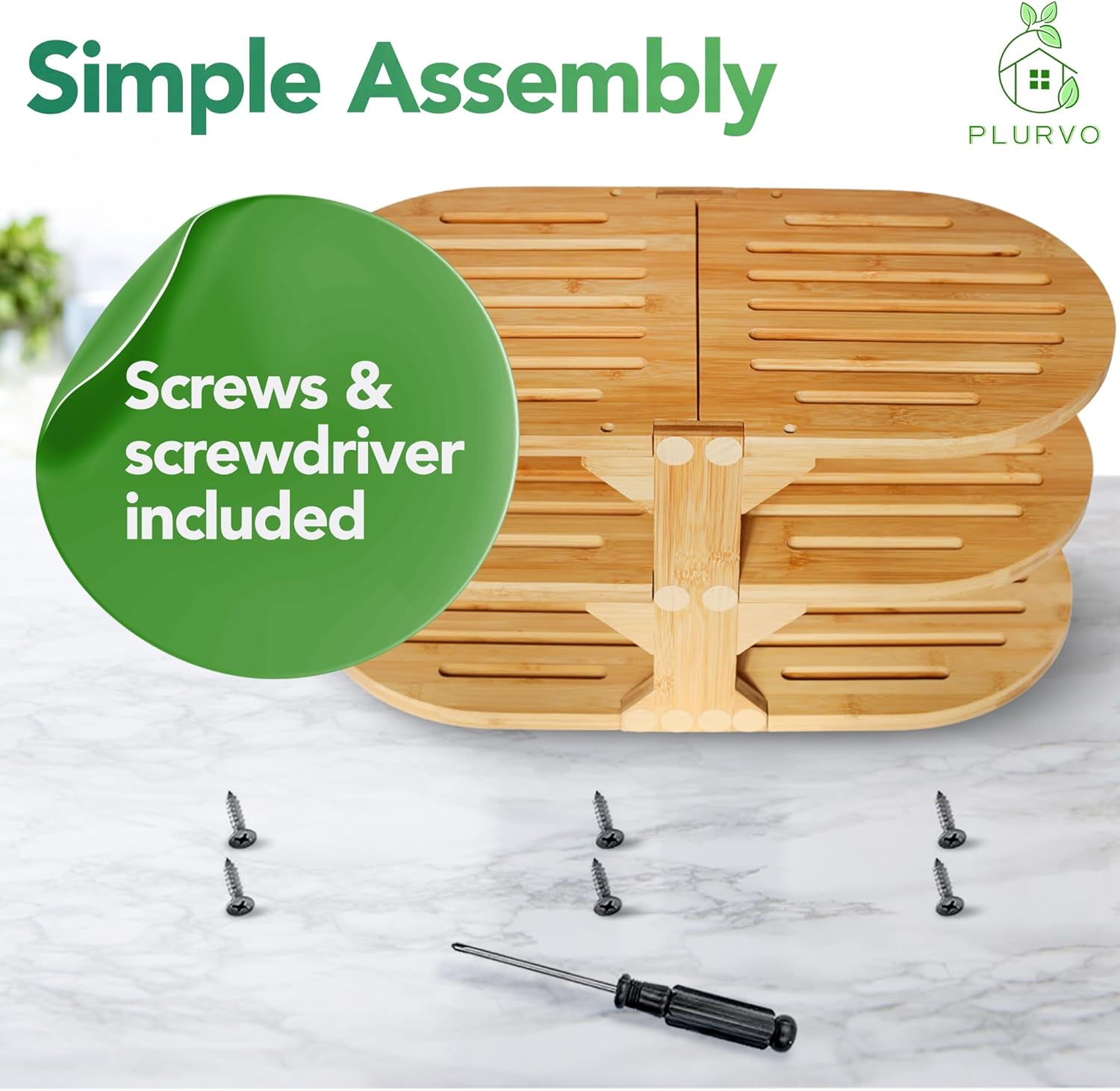 Bamboo 6-Tier Plate Organizer for Cabinet, 20" Wide D49210