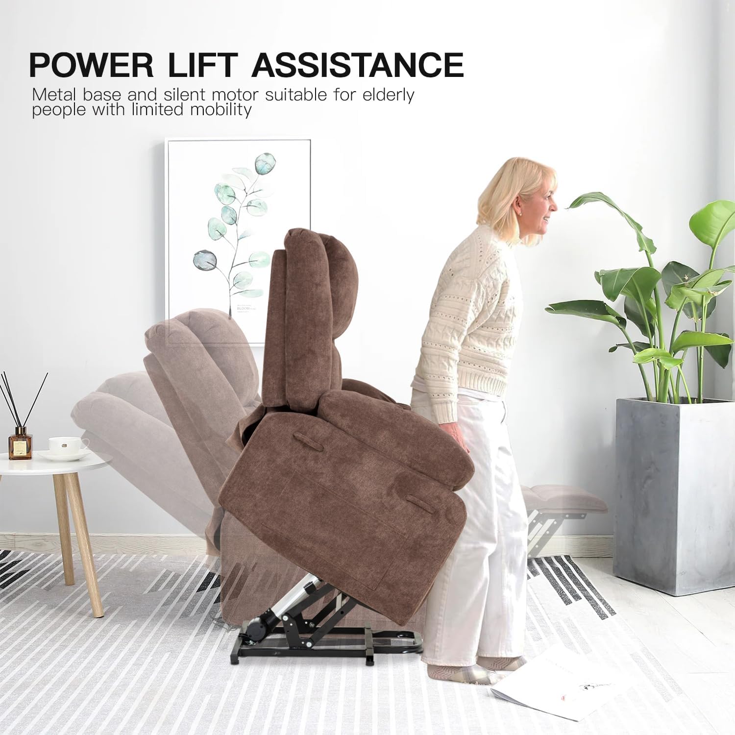 PayLessHere Electric Power Lift Recliner Chair with Massage and Heat for Elderly J247329