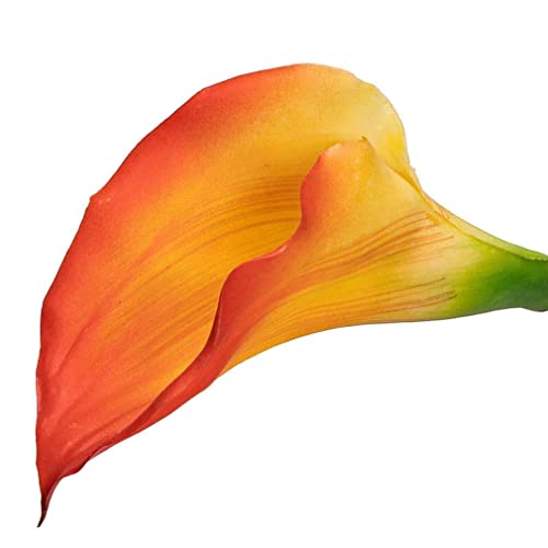 Artificial Flowers Calla Lily 25.6" Latex Bouquet 5 Pcs Yellow N107