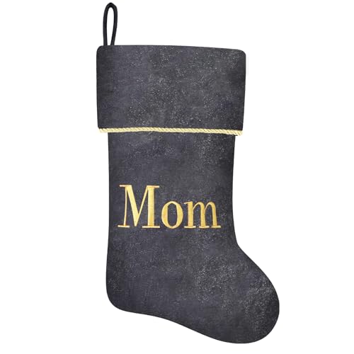 20 Inches Initial Monogram Blue Velvet Christmas Stocking with Gold Trim U394