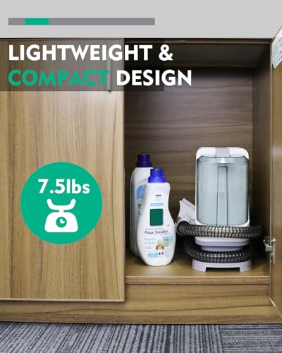 HAUSHOF Portable Carpet and Upholstery Cleaner, Lightweight Handheld for Pet Stains, White & Light Grey U80538