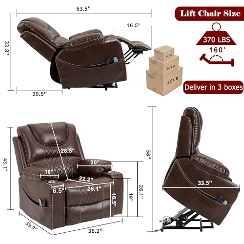 Power Lift Chair Recliner with Massage and Heat for Adults, Dual Motor H2507