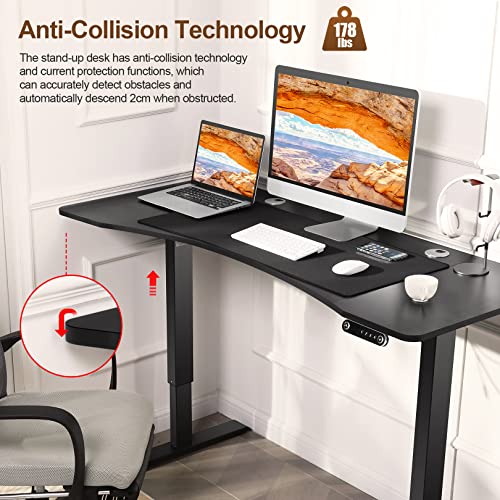 Electric Standing Desk with Charging Station, Oak W842676