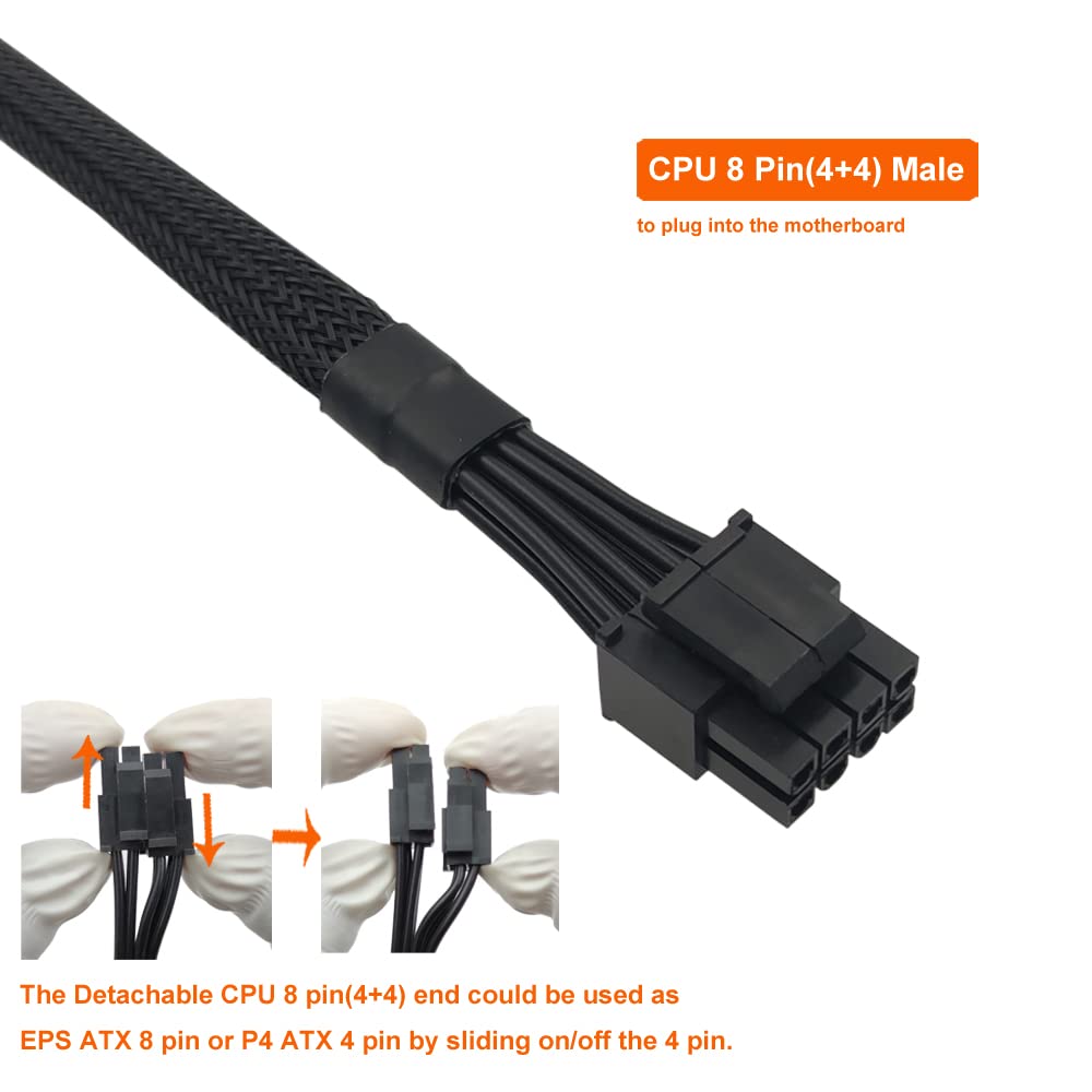 Seasonic PSU CPU Cable, PCIe 8 Pin to EPS 12V, Sleeved 25-inch M510