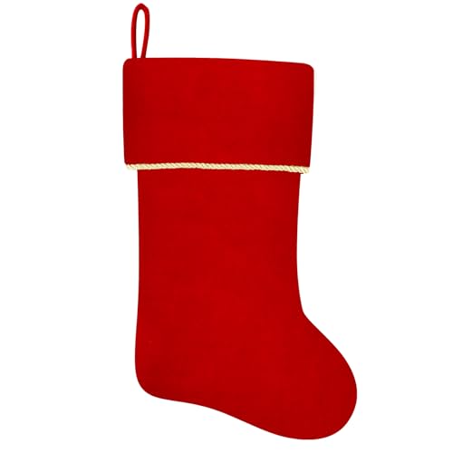 20 Inches Initial Monogram Blue Velvet Christmas Stocking with Gold Trim U394