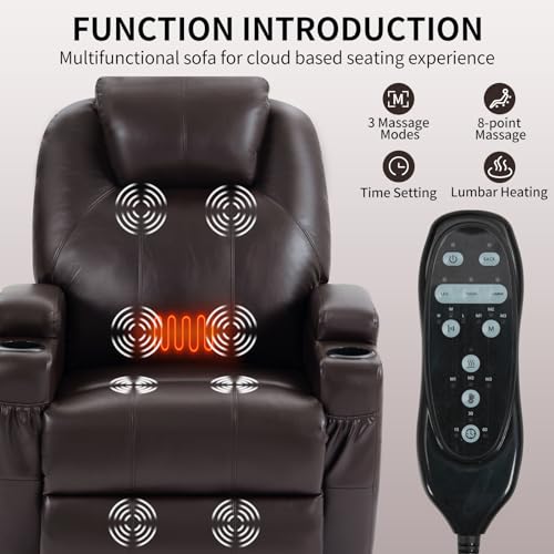 Power Lift Recliner Chair for Elderly with Heat and Massage, Black S324855