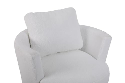 Teddy Sherpa Swivel Accent Chair for Living Room, White N53676
