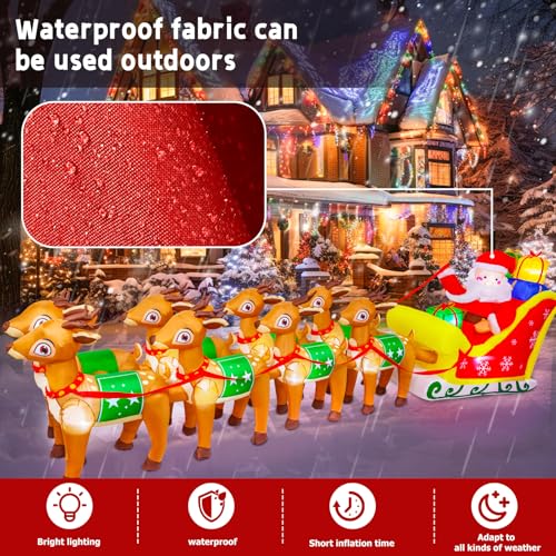 14 FT Christmas Inflatables Santa Claus Outdoor Decoration with LED Lights T4407