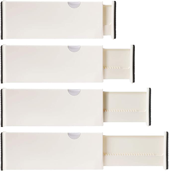 6 Drawer Organizer and Dividers, Organize Silverware and Utensils in Home Kitchen, Divider for Clothes in Bedroom Dresser, Designed to Not Snag Underwear and Bra Fabrics, Bathroom Storage Organizers