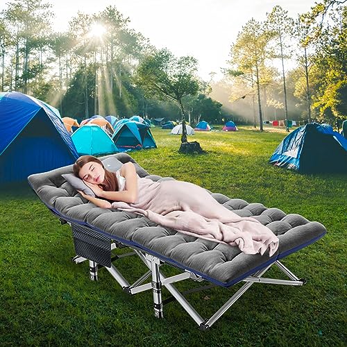 LILYPELLE Folding Camping Cot, Extra Wide Heavy Duty with Carry Bag Z15817