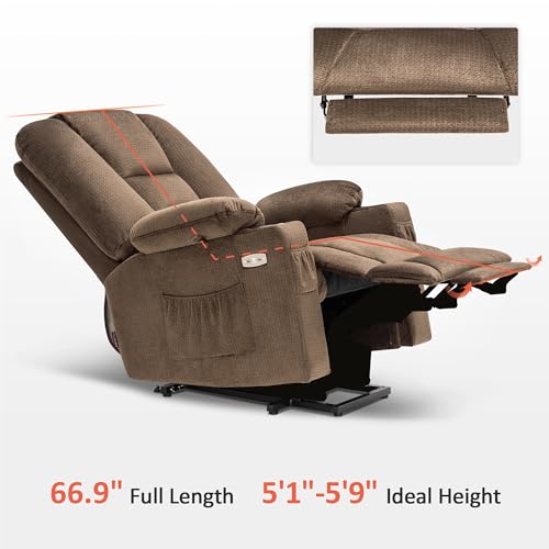 MCombo Small Power Lift Recliner Chair with Massage and Heat, Brown N356790
