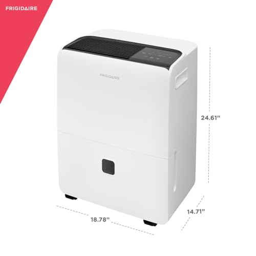 Frigidaire 50-Pint Portable Dehumidifier with Wi-Fi for Medium/Large Rooms, White Q334986