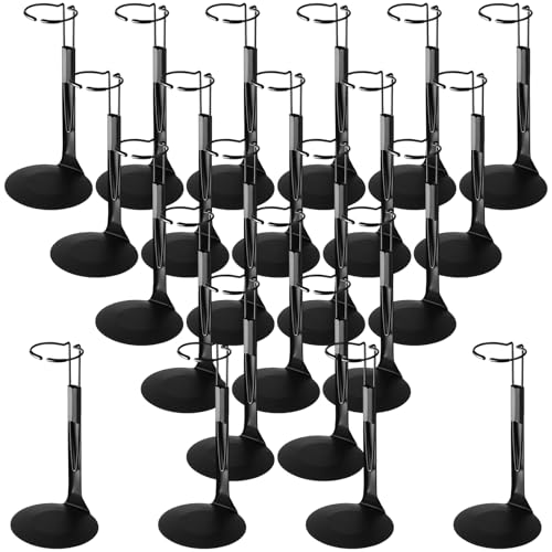 24 Pcs Adjustable Doll Stands for 8"-12" Action Figures (White, Silver) K3185