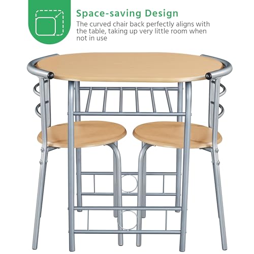 Yaheetech 3-Piece Dining Table Set with 2 Chairs, White X5971