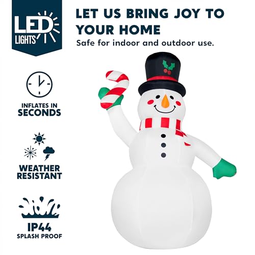 Joiedomi 6 FT Tall Christmas Inflatables Snowman with Built-in LEDs U780