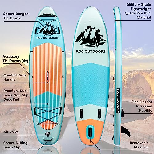 Roc Inflatable Stand Up Paddle Board with Premium Accessories, Wide Non-Slip Deck A34223