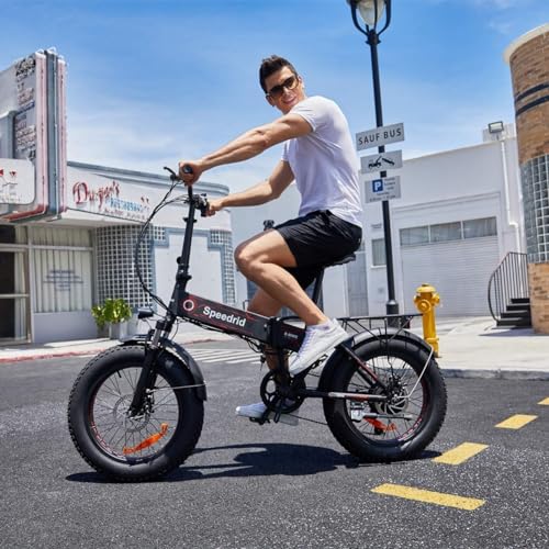 ANCHEER Folding Electric Bike for Adults, 500W Motor, 48V Battery, 20" Fat Tire P177498