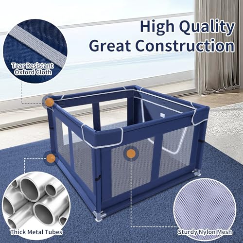 Puppy Playpen Indoor for Small Pets, 42x42x25 Inch with Gate U1971
