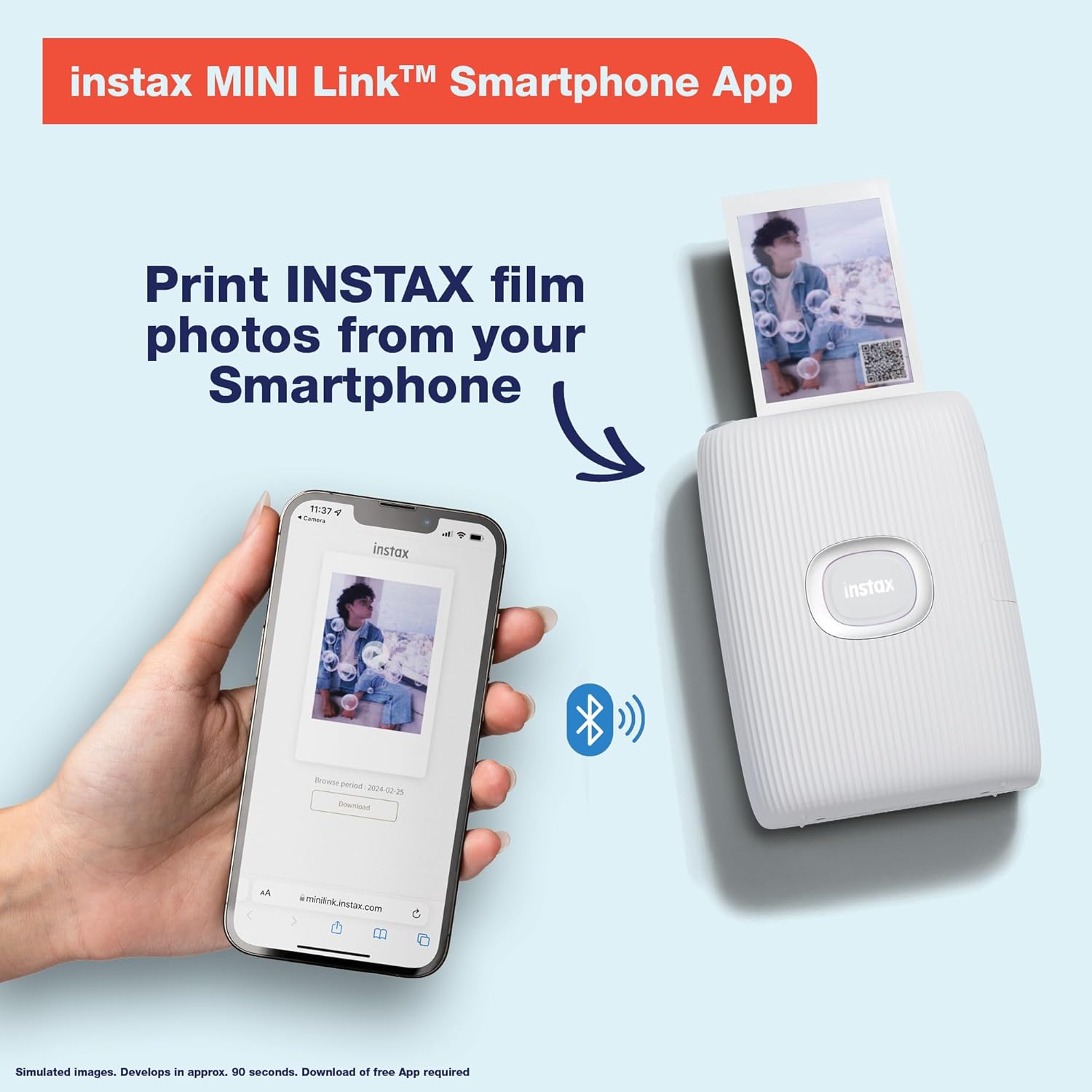Fujifilm Instax Mini Link 2 Smartphone Printer - Clay White J167