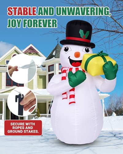 Christmas Inflatable Snowman with Penguin Yard Decoration with LED Lights K4000