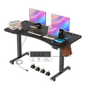 Electric Standing Desk with Charging Station, Oak W842676