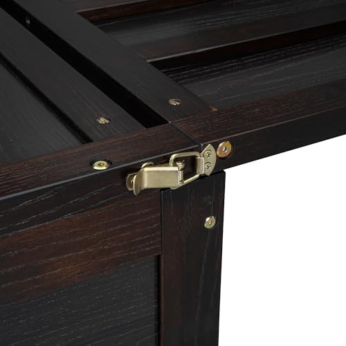 Harper & Bright Designs Queen Murphy Bed Cabinet, Solid Pine, Espresso W128