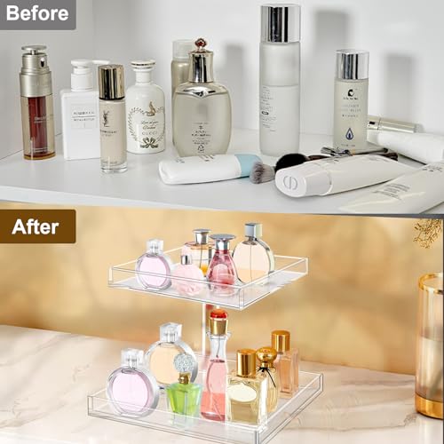 YAGELI Acrylic Perfume Organizer Display Tray for Vanity Makeup Storage G9944