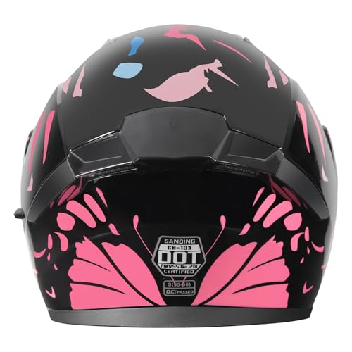SPARK DOT Modular Flip-Up Dual Visor Motorcycle Helmet (Bright Black, Small) W8778