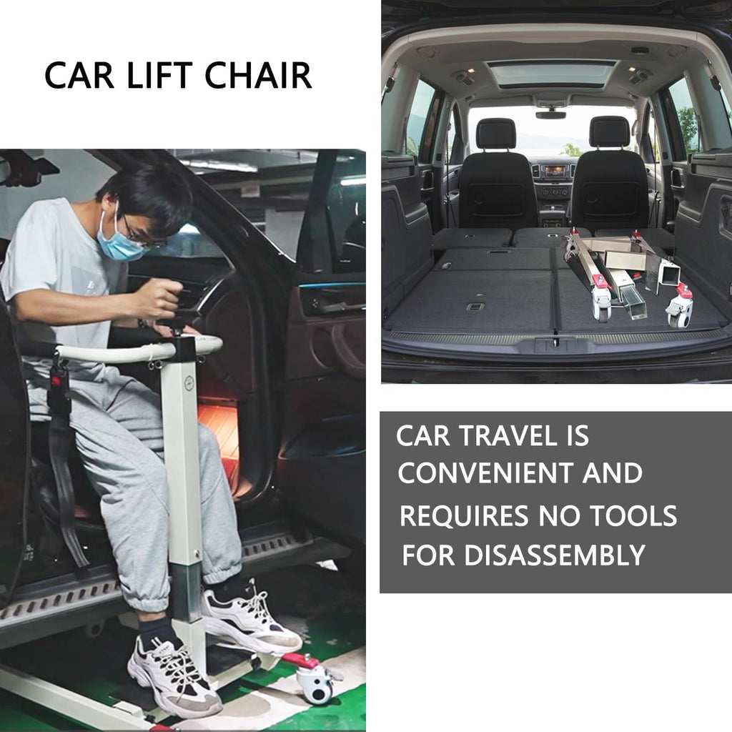 Patient Lift Transfer Chair, Height and Width Adjustable Wheelchair for Elderly and Disabled O77295
